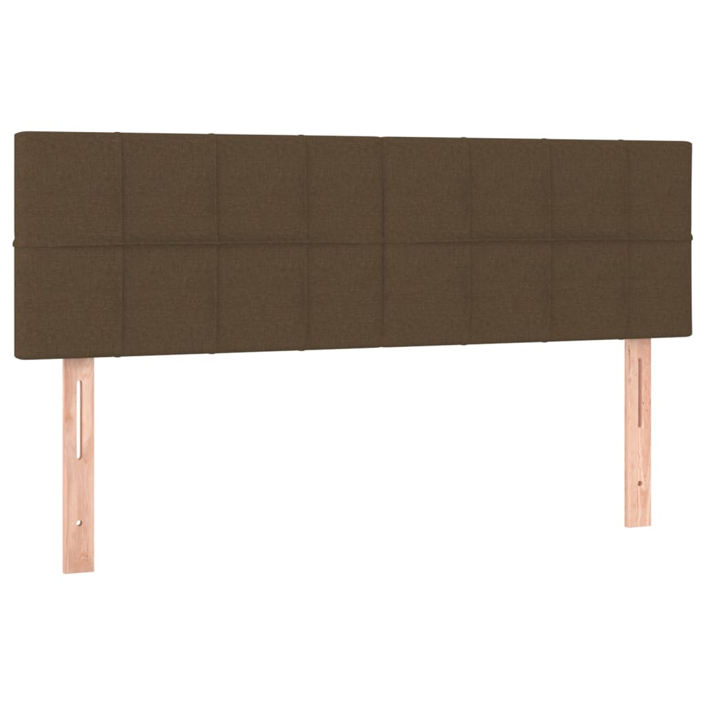 vidaXL Cama box spring con colchón tela marrón oscuro 140x190 cm