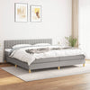 vidaXL Cama box spring con colchón tela gris claro 200x200 cm