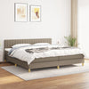 vidaXL Cama box spring con colchón tela gris taupe 200x200 cm