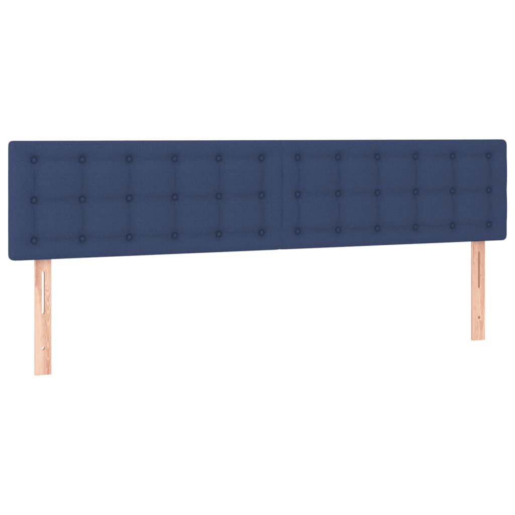 vidaXL Cama box spring con colchón tela azul 180x200 cm