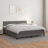 vidaXL Cama box spring con colchón cuero sintético gris 160x200 cm