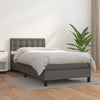 vidaXL Cama box spring con colchón cuero sintético gris 90x200 cm