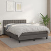 vidaXL Cama box spring con colchón cuero sintético gris 140x200 cm