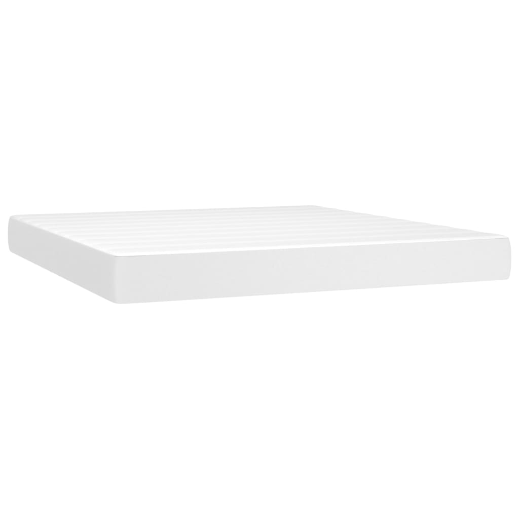 vidaXL Cama box spring con colchón cuero sintético blanco 180x200 cm