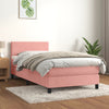 vidaXL Cama box spring con colchón terciopelo rosa 90x200 cm