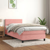 vidaXL Cama box spring con colchón terciopelo rosa 100x200 cm