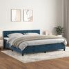 vidaXL Cama box spring con colchón terciopelo azul oscuro 200x200 cm