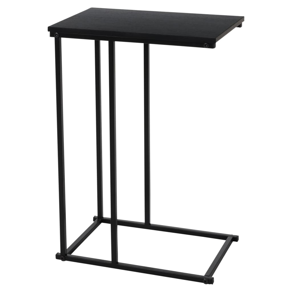 H&S Collection Mesa auxiliar con superficie de MDF negro