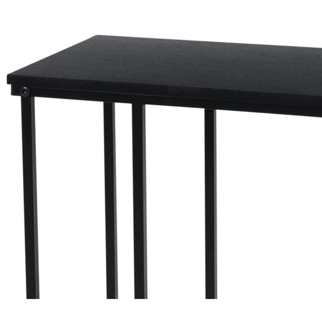 H&S Collection Mesa auxiliar con superficie de MDF negro