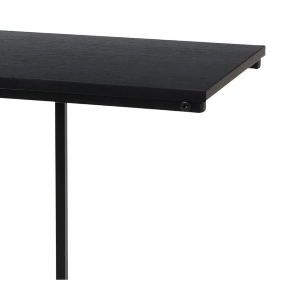 H&S Collection Mesa auxiliar con superficie de MDF negro