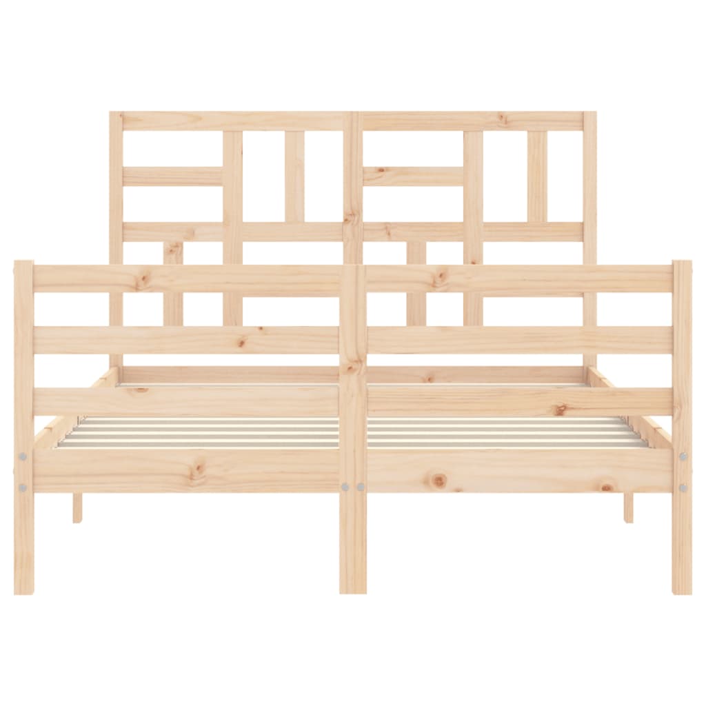 vidaXL Estructura de cama con cabecero madera maciza 140x200 cm