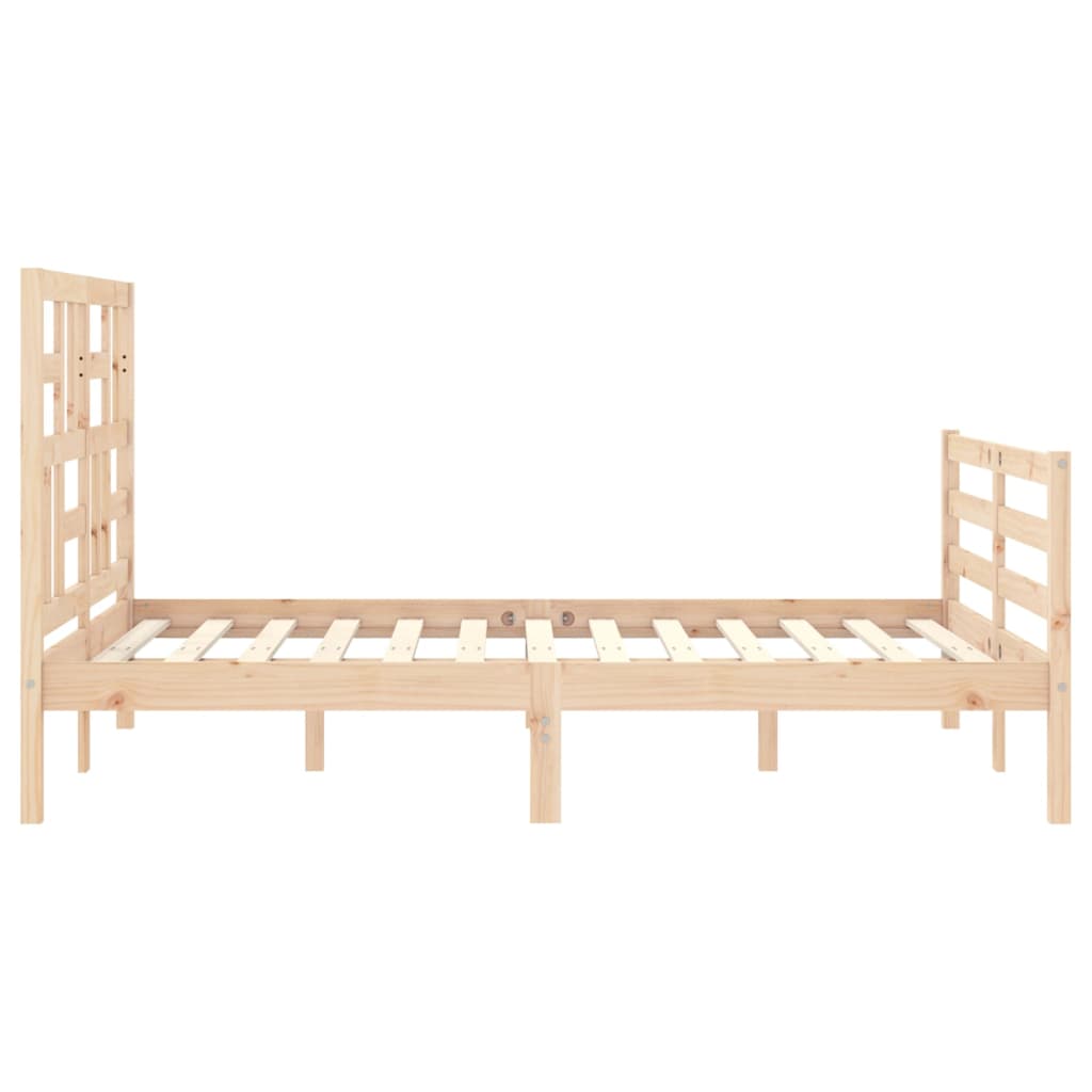 vidaXL Estructura de cama con cabecero madera maciza 140x200 cm