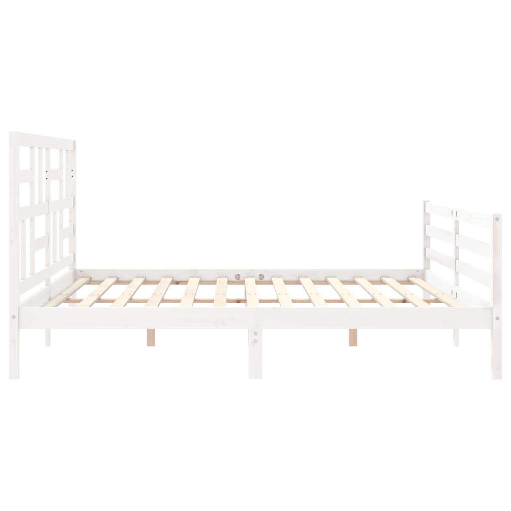 vidaXL Estructura de cama con cabecero madera maciza blanco 200x200cm