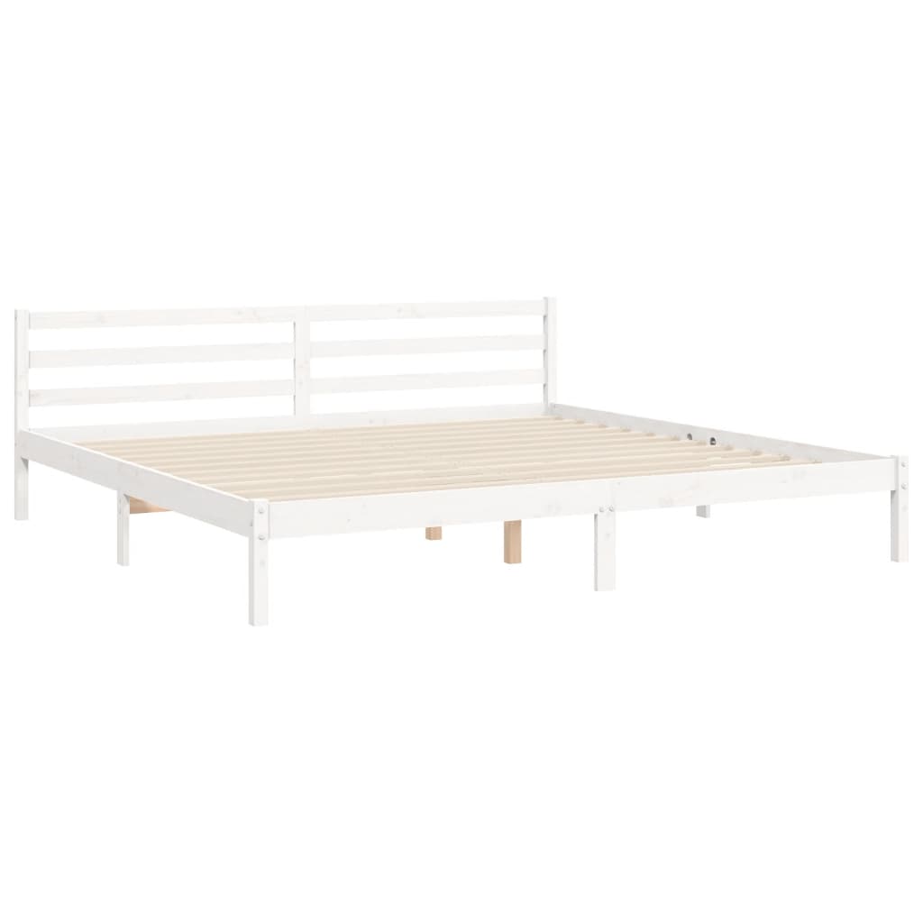 vidaXL Estructura de cama con cabecero madera maciza blanco 200x200cm