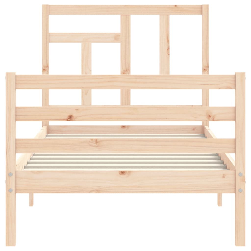 vidaXL Estructura de cama individual con cabecero madera maciza