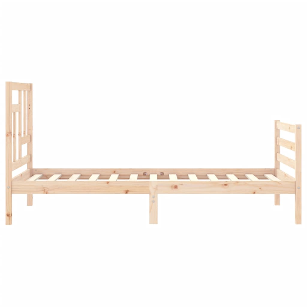 vidaXL Estructura de cama individual con cabecero madera maciza