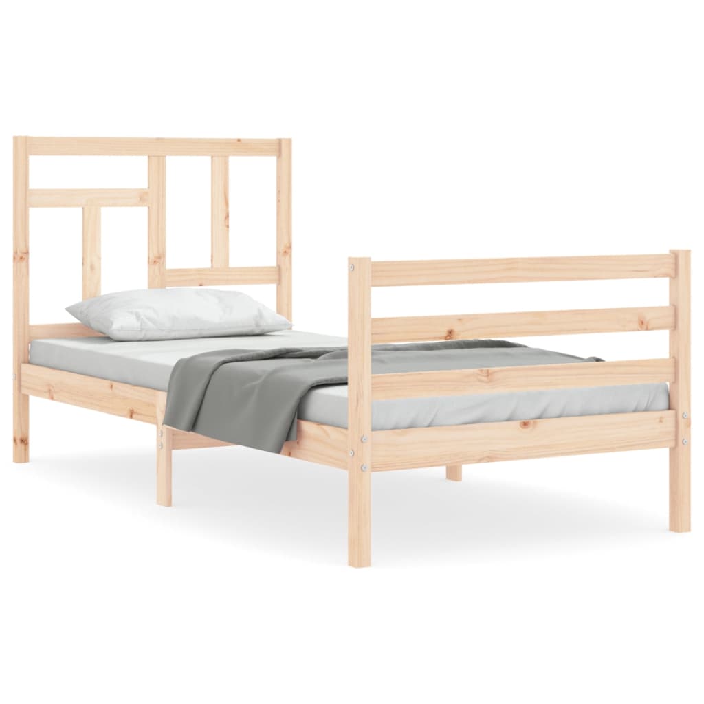 vidaXL Estructura de cama con cabecero madera maciza