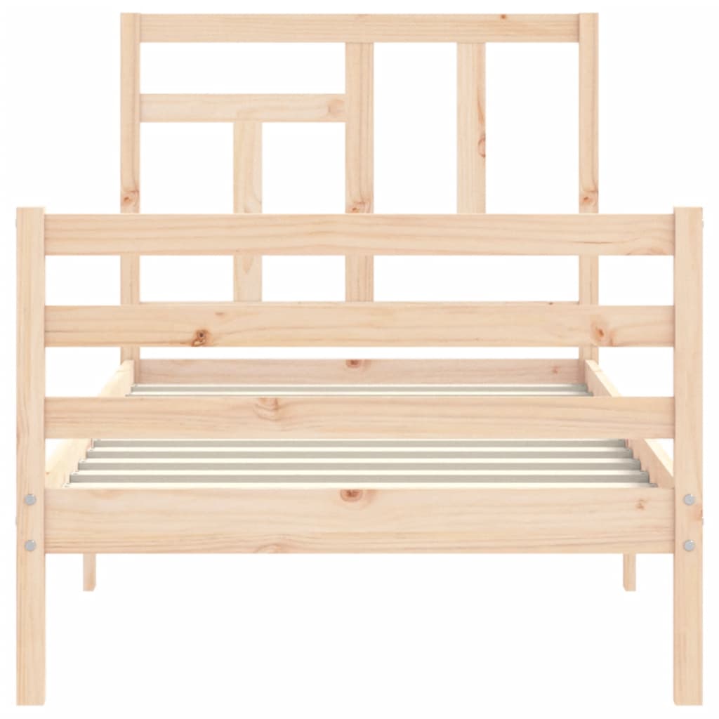 vidaXL Estructura de cama con cabecero madera maciza