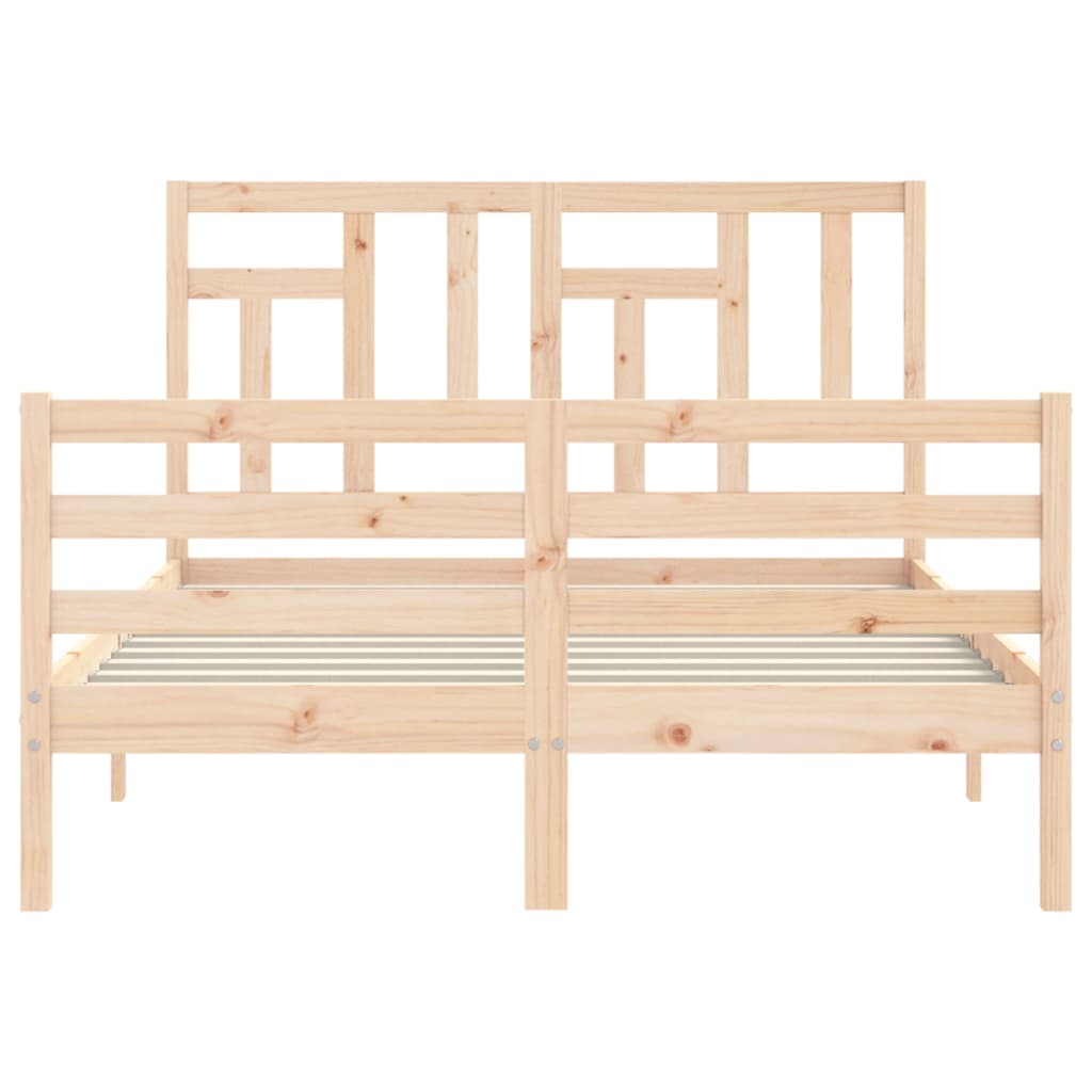 vidaXL Estructura de cama de matrimonio con cabecero madera maciza