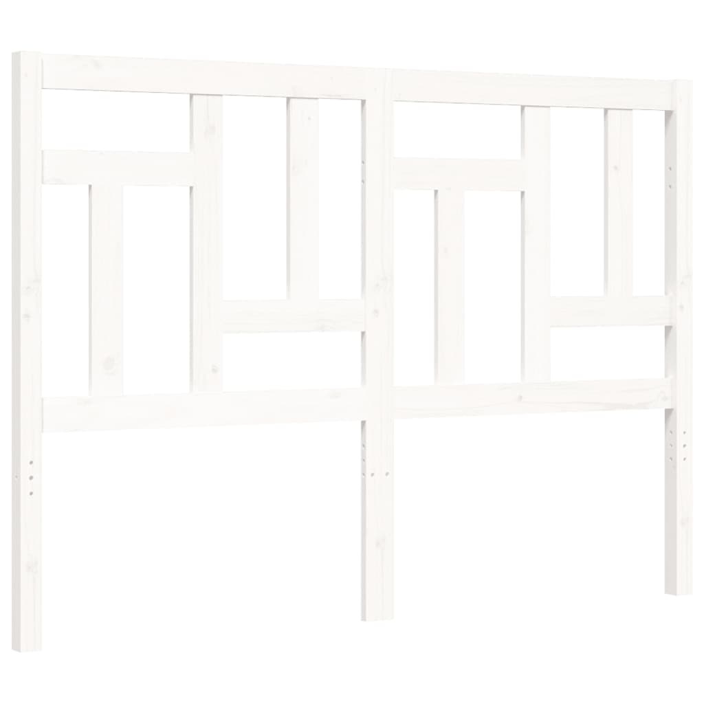 vidaXL Estructura de cama con cabecero madera maciza blanco 140x190 cm