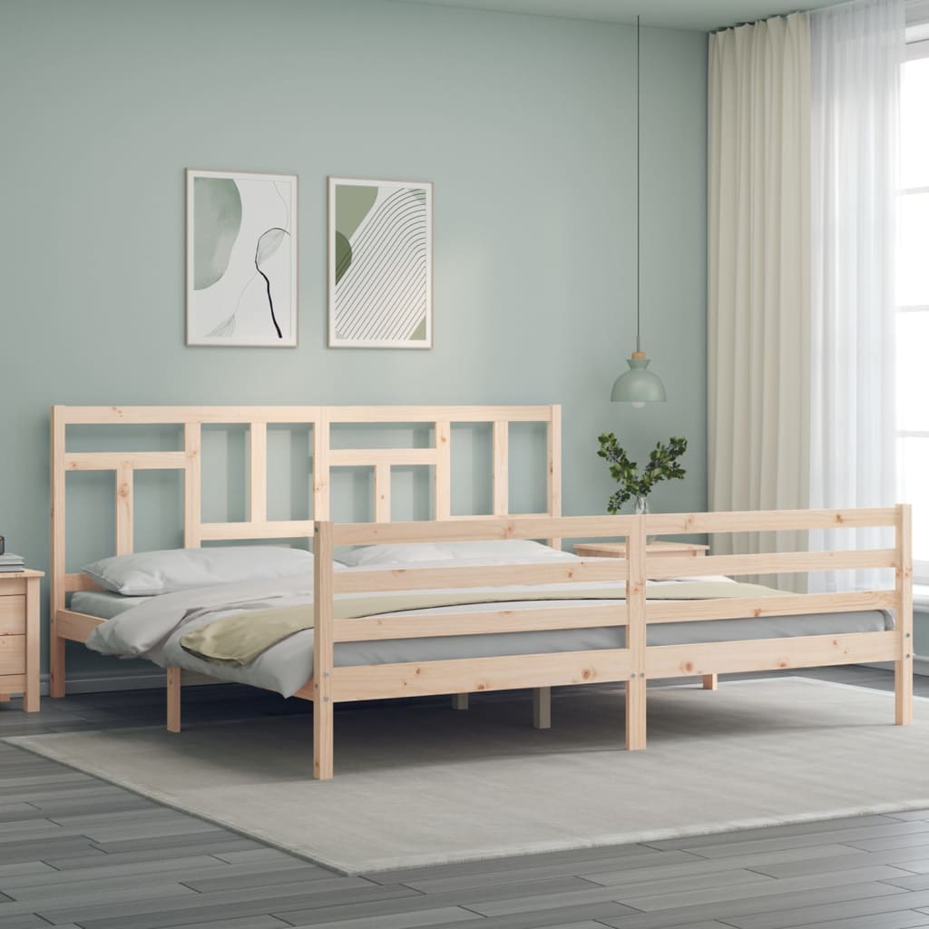 vidaXL Estructura de cama con cabecero madera maciza 200x200 cm