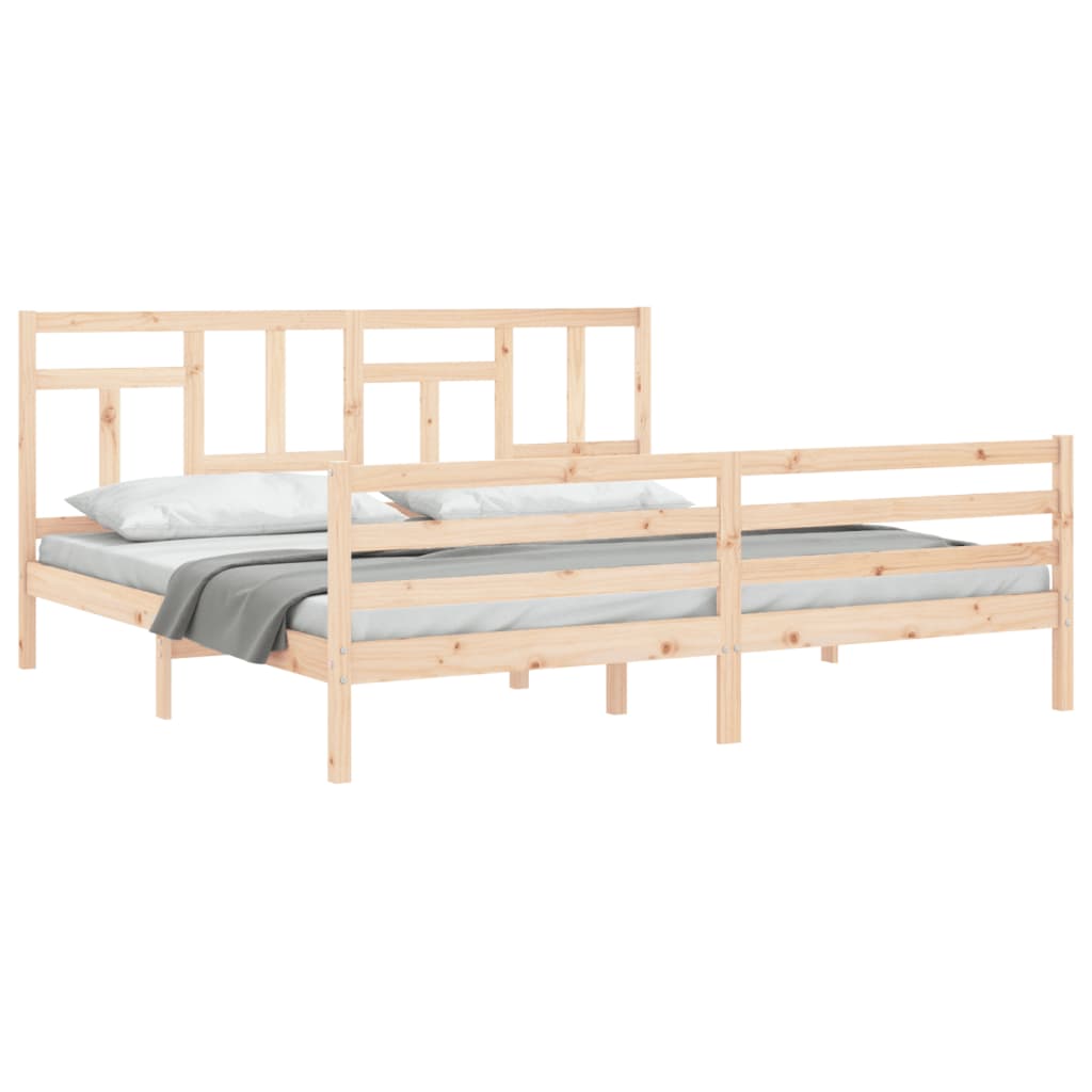 vidaXL Estructura de cama con cabecero madera maciza 200x200 cm