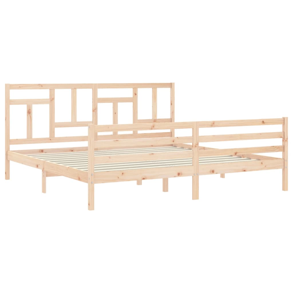 vidaXL Estructura de cama con cabecero madera maciza 200x200 cm