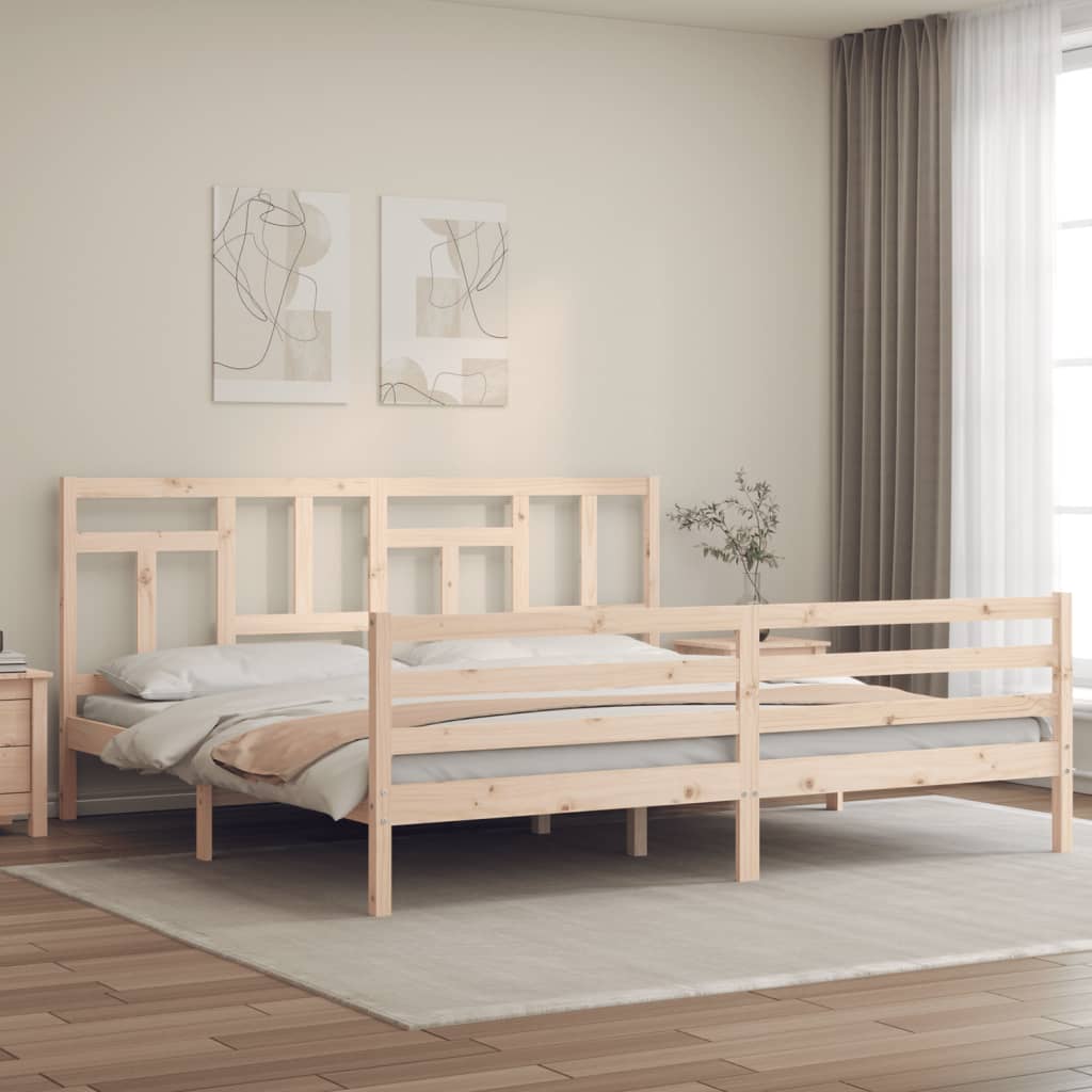 vidaXL Estructura de cama con cabecero madera maciza 200x200 cm