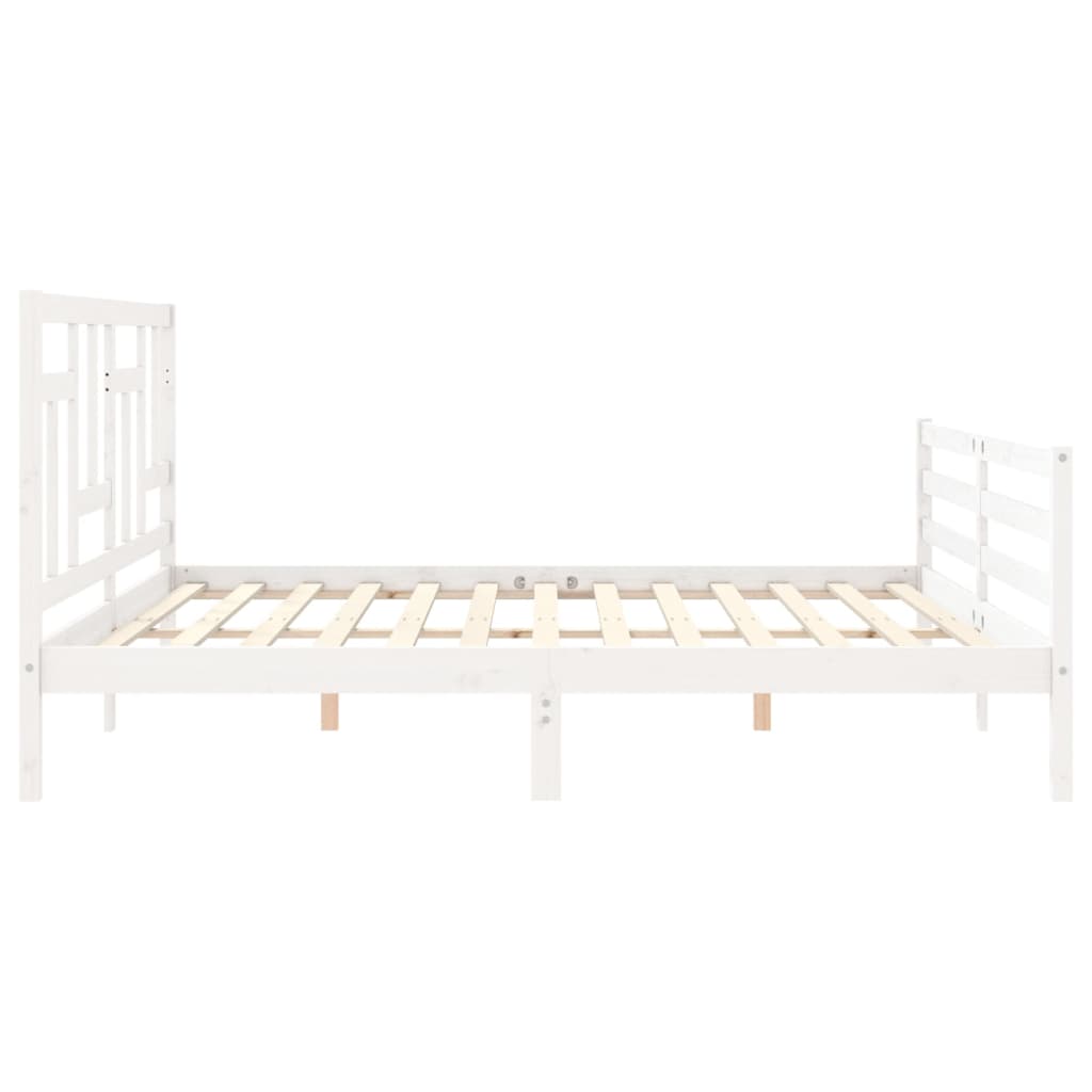 vidaXL Estructura de cama con cabecero madera maciza blanco 200x200 cm