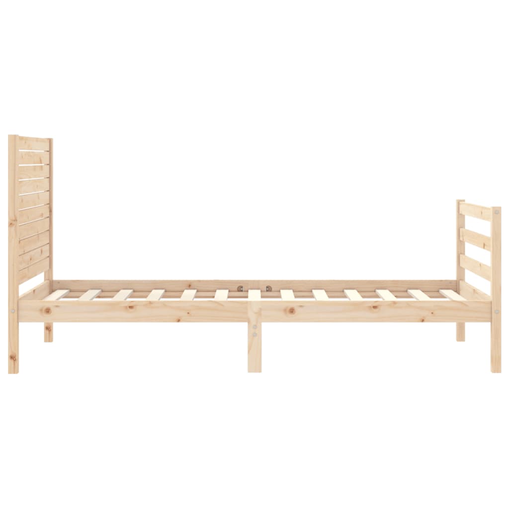 vidaXL Estructura de cama individual con cabecero madera maciza