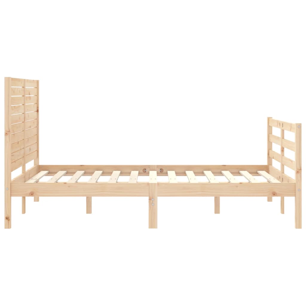 vidaXL Estructura de cama de matrimonio con cabecero madera maciza