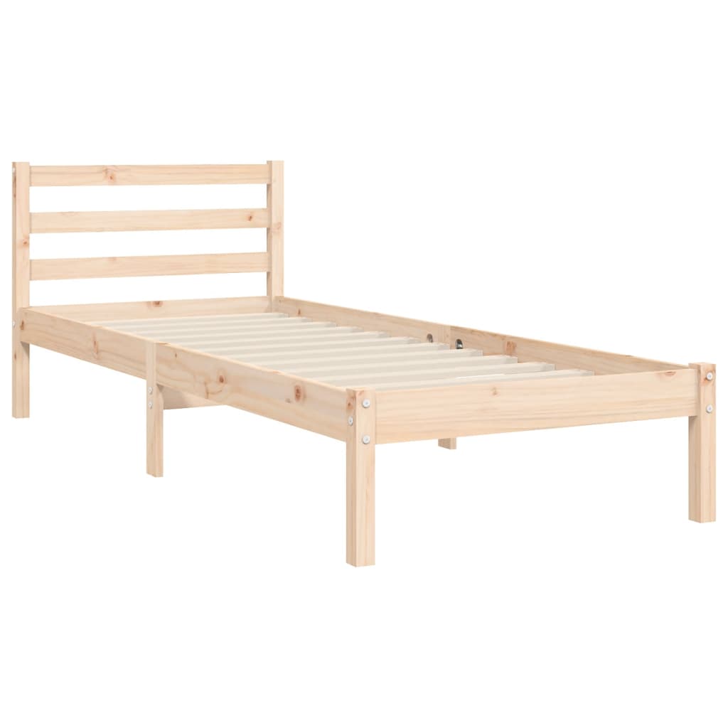 vidaXL Estructura de cama con cabecero madera maciza 90x200 cm