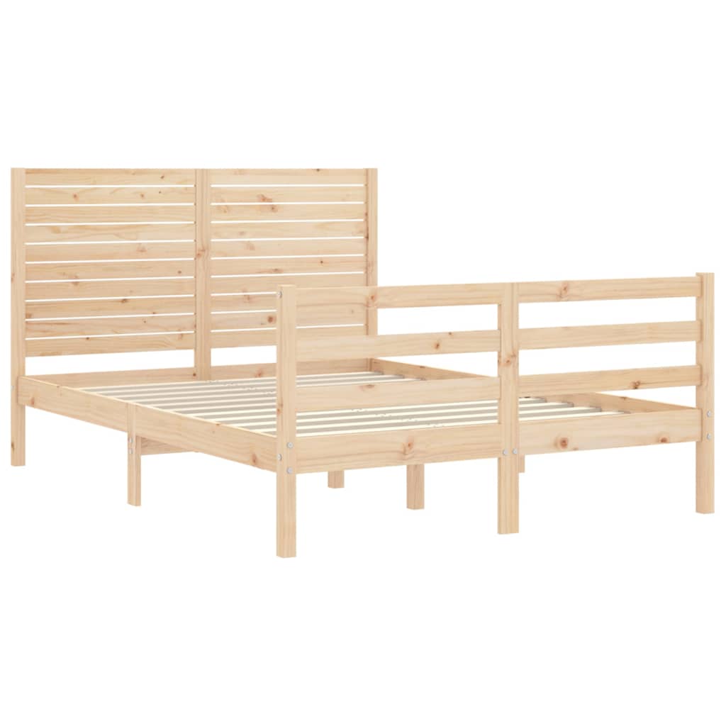 vidaXL Estructura de cama con cabecero madera maciza 120x200 cm