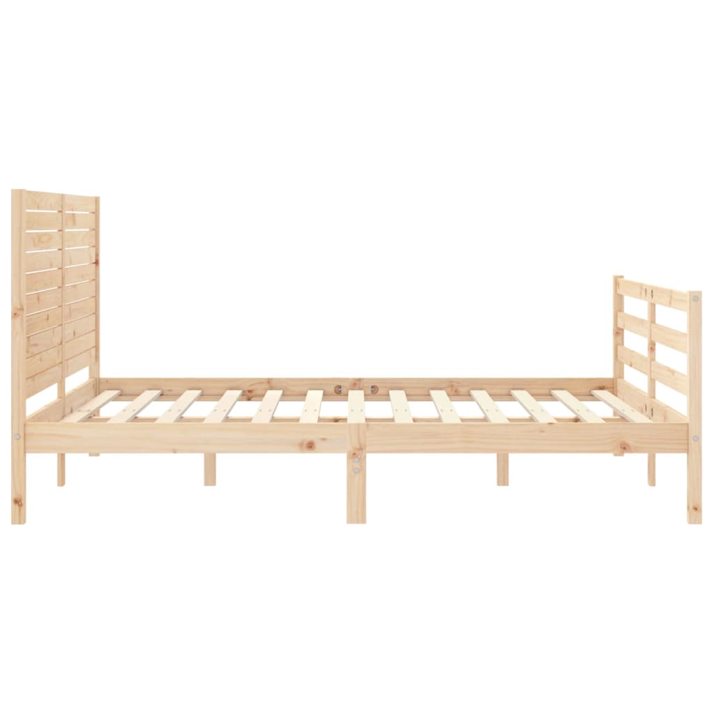 vidaXL Estructura de cama de matrimonio con cabecero madera maciza