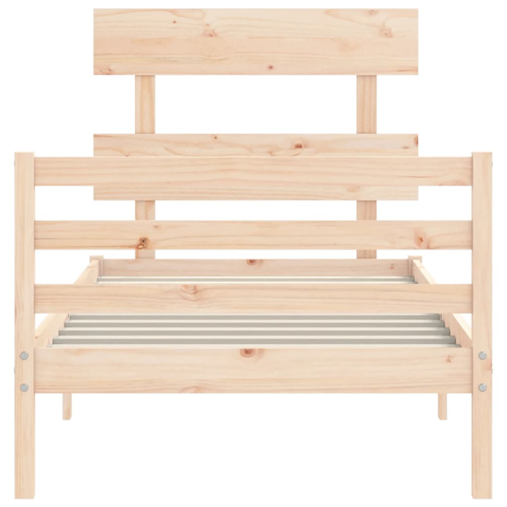 vidaXL Estructura de cama con cabecero madera maciza