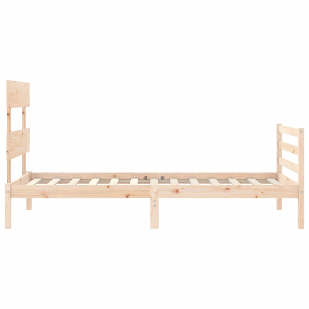 vidaXL Estructura de cama con cabecero madera maciza 90x200 cm