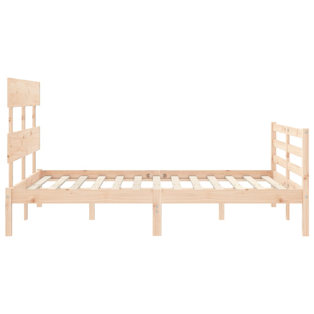 vidaXL Estructura de cama con cabecero madera maciza 120x200 cm