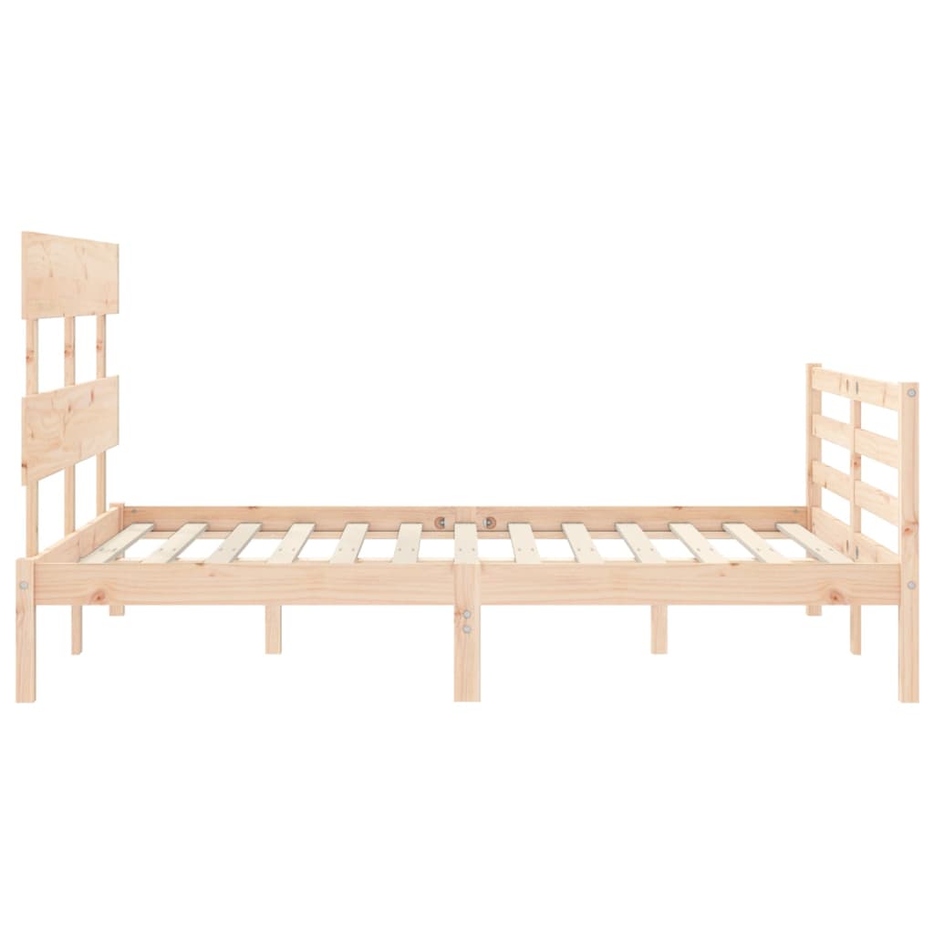 vidaXL Estructura de cama con cabecero madera maciza 140x200 cm