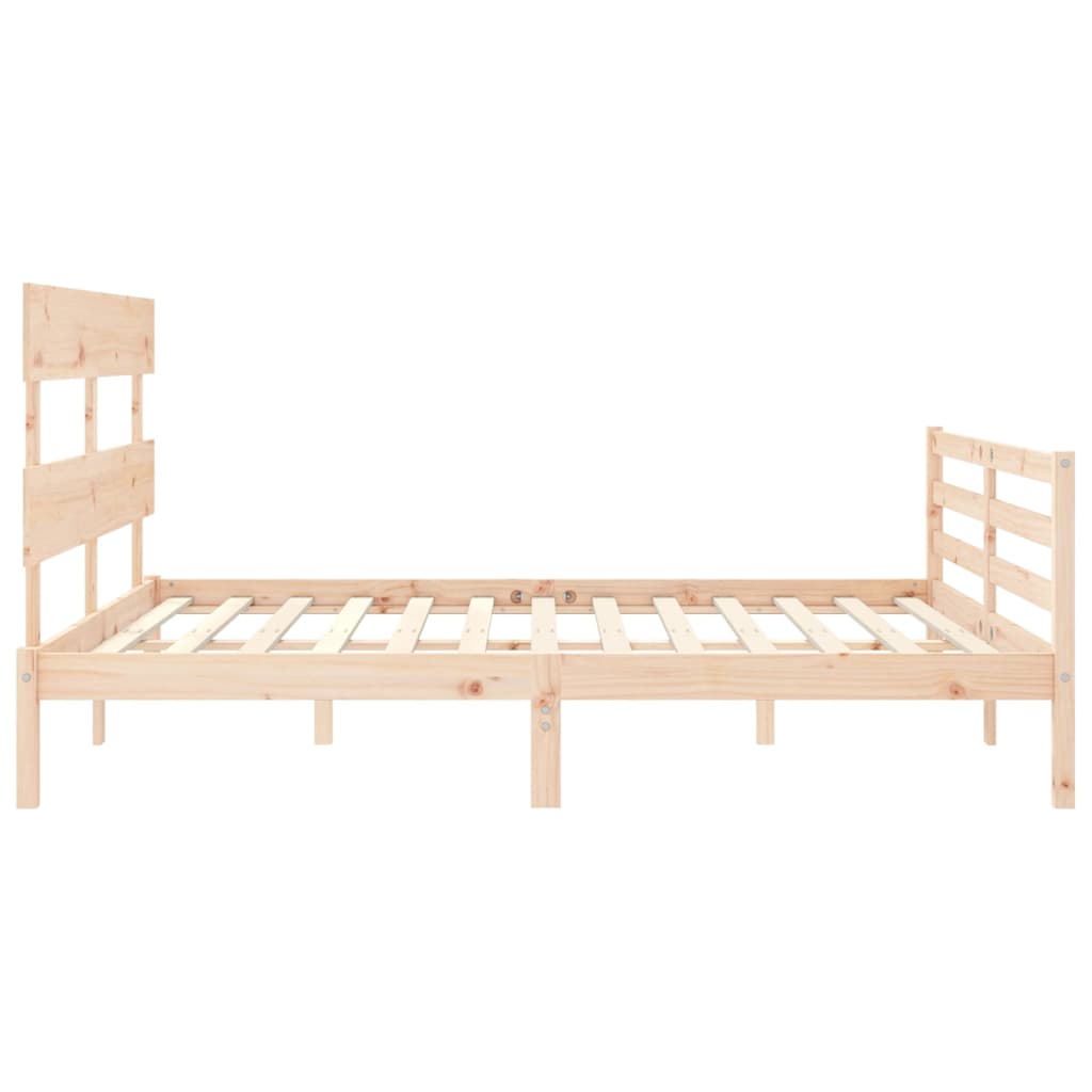 vidaXL Estructura de cama con cabecero madera maciza 160x200 cm