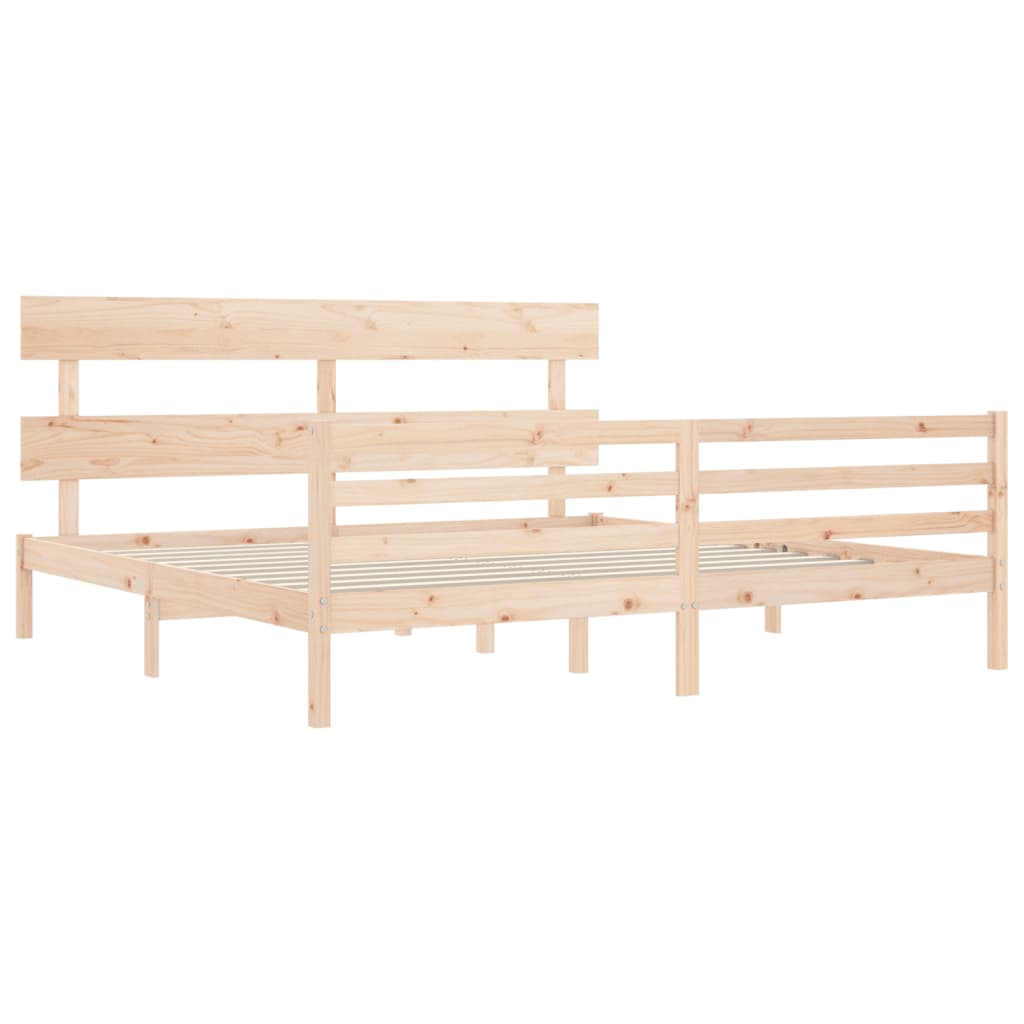 vidaXL Estructura de cama con cabecero madera maciza 200x200 cm