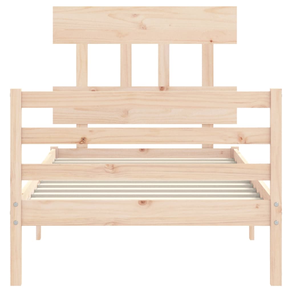 vidaXL Estructura de cama con cabecero madera maciza