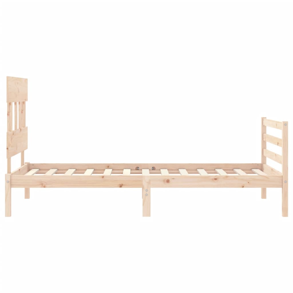 vidaXL Estructura de cama con cabecero madera maciza