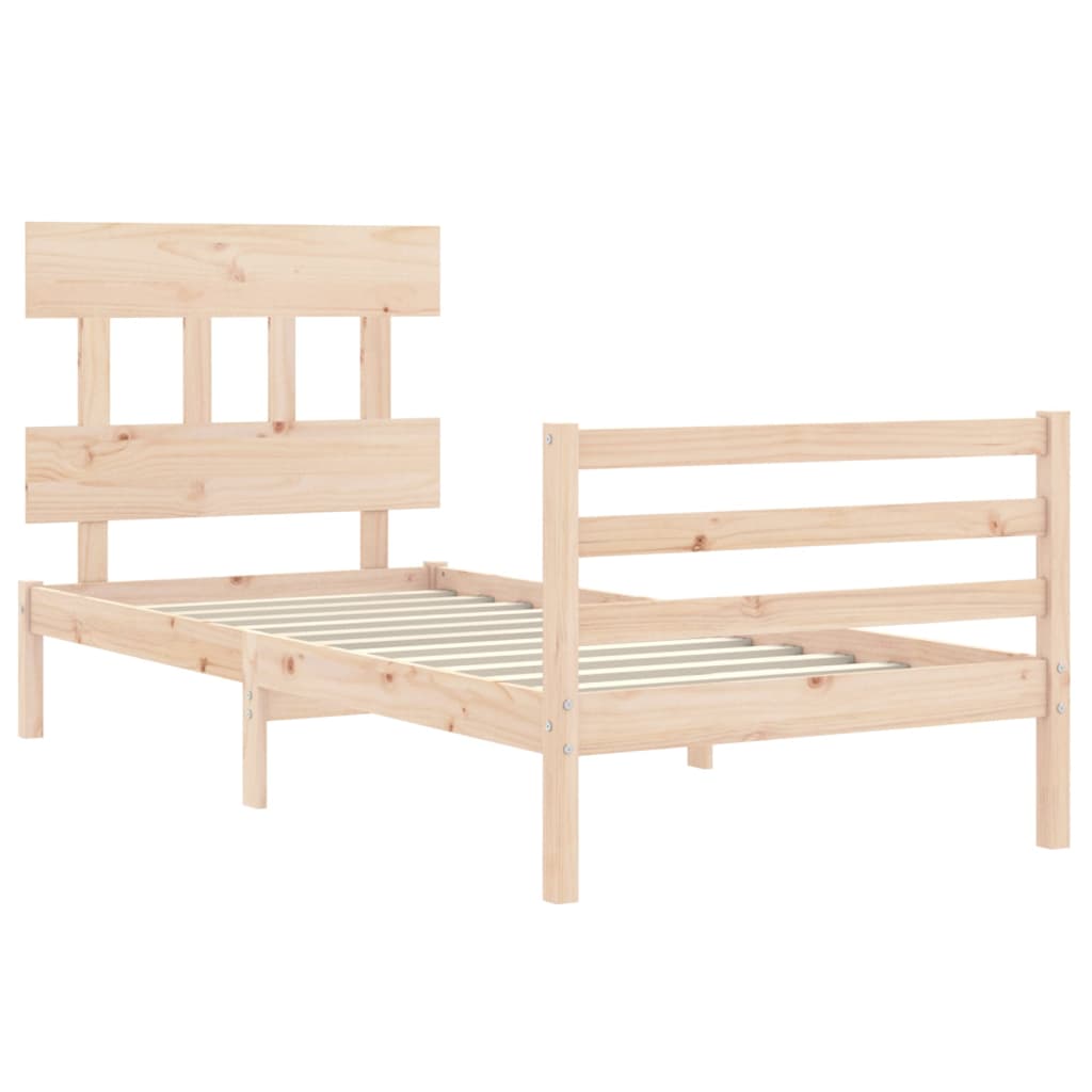 vidaXL Estructura de cama con cabecero madera maciza 100x200 cm