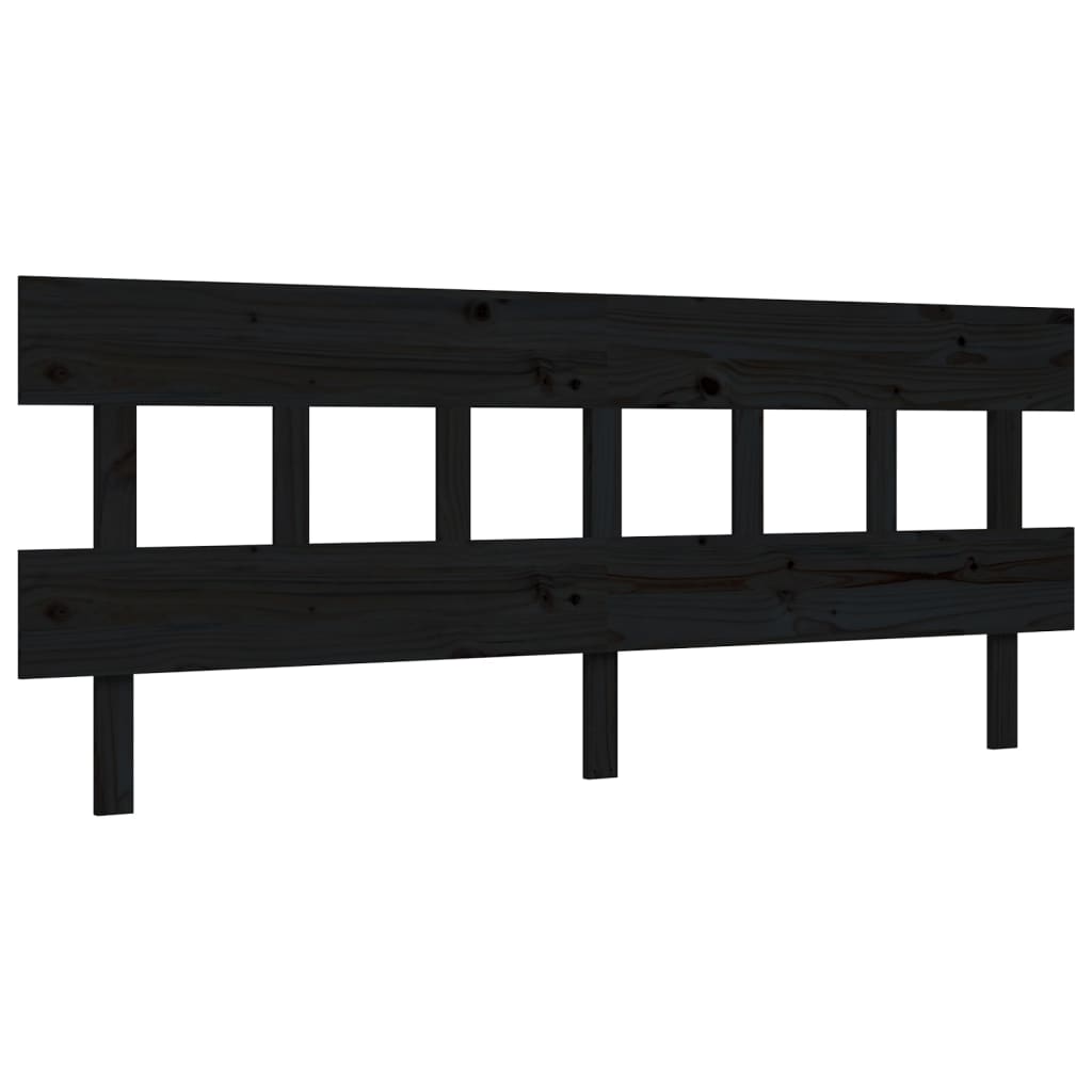 vidaXL Estructura de cama con cabecero madera maciza negro 200x200 cm