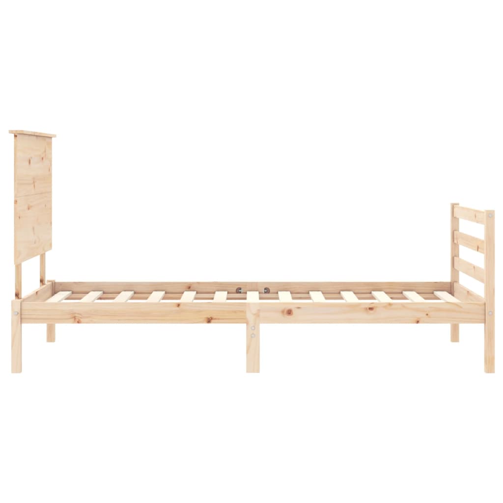 vidaXL Estructura de cama individual con cabecero madera maciza