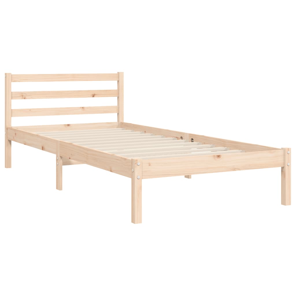 vidaXL Estructura de cama individual con cabecero madera maciza