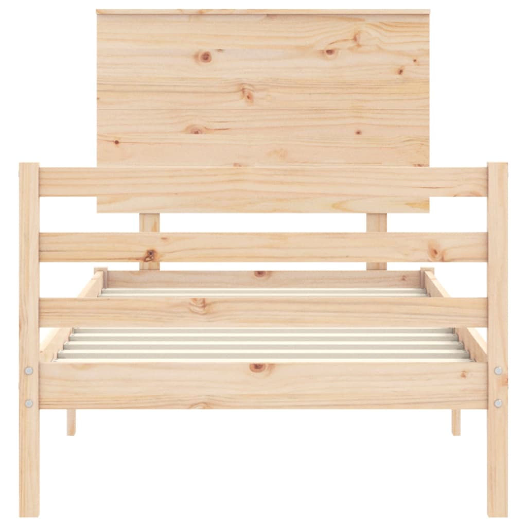 vidaXL Estructura de cama con cabecero madera maciza