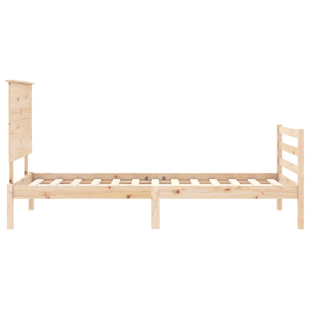 vidaXL Estructura de cama con cabecero madera maciza