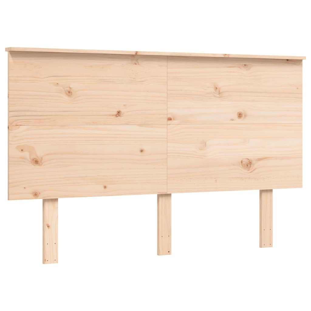 vidaXL Estructura de cama de matrimonio con cabecero madera maciza