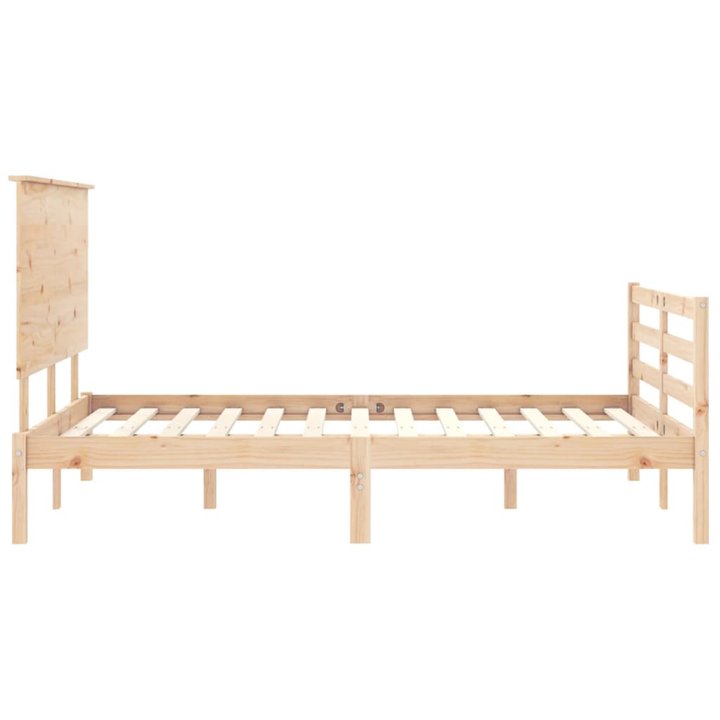 vidaXL Estructura de cama de matrimonio con cabecero madera maciza